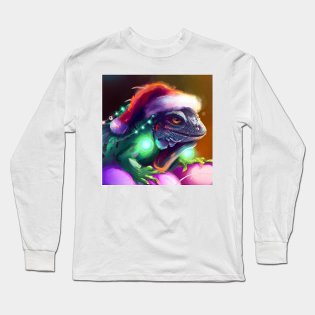 Cute Iguana Drawing Long Sleeve T-Shirt by Play Zoo